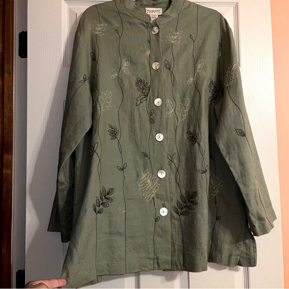 Vintage Freeport Studio Linen Embroidered Tunic Jacket - Picture 2 of 11